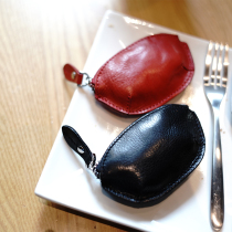 GUOCOLEE custom vintage plant cowhide zipper mini pocket small dumpling bag coin lipstick storage bag