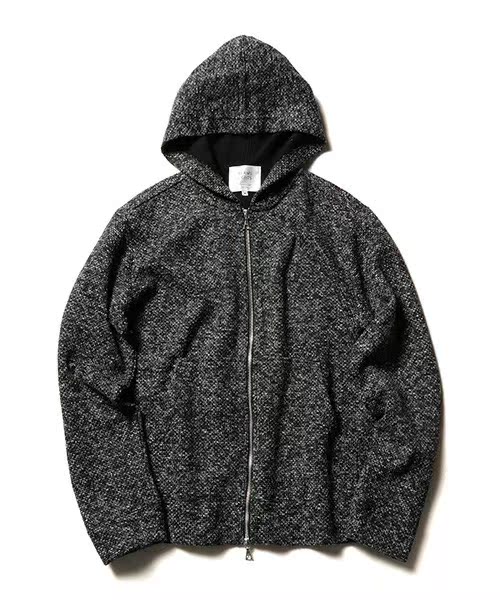 日本直邮 beams 男式针织毛线衫连帽卫衣衫外套短款毛衣开衫_7折现价