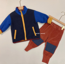 100-155Korean childrens clothes boys and girls color coat Light cordux pants (separate shot)