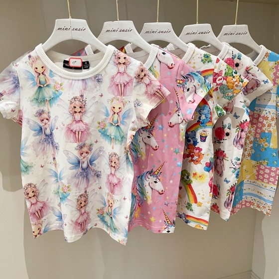Free shipping 4-8 Australian boys and girls rock home multi-color cartoon printed ammonia cotton pullover puff sleeve short-sleeved T-shirt
Free shipping 4-8 Australian boys and girls rock home multi-color cartoon printed ammonia cotton pullover puff sleeve short-sleeved T-shirt