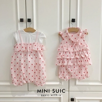 1 - 3 years old Korean high - end childrens clothing Strawberry series girls girls and girls baby cotton set