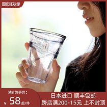 One sight Japanese imported Moon Night Field Workshop handmade water cup stained ink glass cup cold tea cup