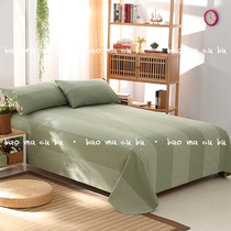 Classic piece of pure cotton old coarse cloth bed linen three sets double without quilt cover and no drop of color pure color stripe