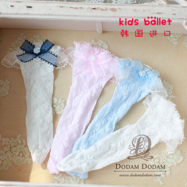 Korea imports children's popular summer stockings girl baby lovely socks hollow lace lace stockings 41