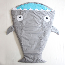 Explosive baby sleeping bag inside and outside cotton fabric whale shark shape baby quilt