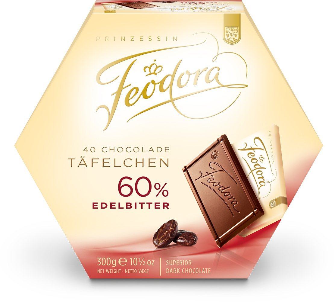 德国进口feodora公爵夫人 赌神经典 苦味巧克力礼盒 60%可可 40片