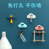 Hook Powerful Viscose Free to punch Kitchen Bathroom Wall Sticked Hook Clothes Hook Into Door Genguan Creative no Mark Nails