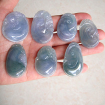 Burmese jade pendant ice glutinous A goods violet jade wishful pendant Tengchong jade drop Yuxin brand women
