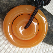 Myanmar Old Pit Yellow Dragon Jade Bright Red Cock Oil Yellow Mother-son Button Satisfactory and Safe Clothing Chain Pendant