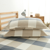 Cotton pillowcase 100%cotton A pair of thickened polished 48X74cm spring and autumn Australia velvet simple plaid double women