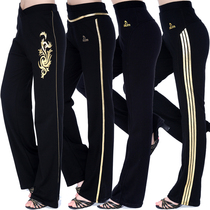 High waist yoga jumping exercises elastic pants stripes thin dance training clothes running sports walking womens trousers
