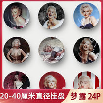 Character decoration Hanging plate combination Marilyn Monroe porcelain plate Decorative plate Round decorative painting plate wall