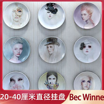 Bec Winnel illustrator master decorative painting plate Hanging plate Disc decorative painting plate wall photo plate wall customization