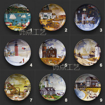 American pastoral style Country feelings Decorative painting Hanging plate Wall plate painting plate plate painting Wall plate plate painting