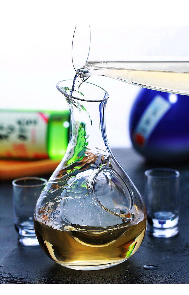 冰酒壶日式清酒瓶玻璃料理酒酒杯套威士忌冰酒器清酒壶家用凹洞