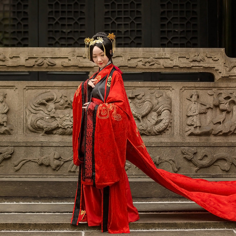 比翼鸟汉尚华莲传统汉服周制婚服女款中式婚礼正统服装量身定制款