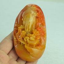 Huanglong jade toy Jade handle Men and womens handle Landscape hand handle Small ornaments Jade character hand play pieces