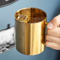 Nordic Ins Design Stainless Steel Mark Cup Golden Coffee Cup Milk Cup Anti Scalding Double Rose Gold Water Cup
