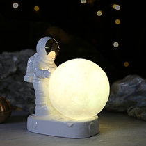 Nordic Astronaut moon lamp 3d printed moon lamp Mid-Autumn Festival Romantic Birthday gift Table lamp Bedside humidifier