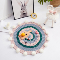 Hand-woven ball wool carpet floor mat Bedside blanket Round tatami mat Childrens floor mat Net red photo