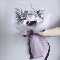 Pleated crepe yarn Rose package Flower yarn net Bouquet packaging paper Flower packaging materials for sale from 1