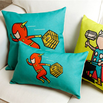 Comic Superman Spider-Man Wolverine Cotton Cotton Twist Pillow Cover Sofa Lean back to rest Backrest Car Backrest to Nap Pillow