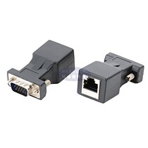 VGA male to RJ45 female adapter transmits VGA signal through network cable DB15 pin to network cable female extension cable