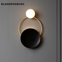 Nordic Postmodern Extreme Minimalist Art Designer Living-room Decorated Wall Lamp Personality Brief Aisle Headboard Round Wall Lamp