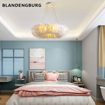 Nordic lamps Ins lighting net red feather light modern minimalist living-room room light creative personality bedroom chandelia