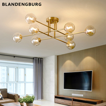 Brass light and luxurious ceiling light Nordic modern minimalist living-room light personality creative magic bean molecular bedroom lighting net red