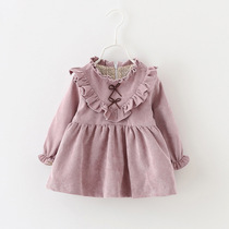 Girls dress 2021 new Korean version of spring and autumn female baby baby princess dress 1-3 years old 4 corduroy skirt