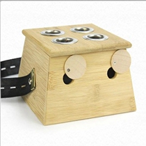 Moxibustion box 4-hole bamboo box four-hole hanging moxibustion box to send 4 stainless steel automatic feeding device to push the Wormwood