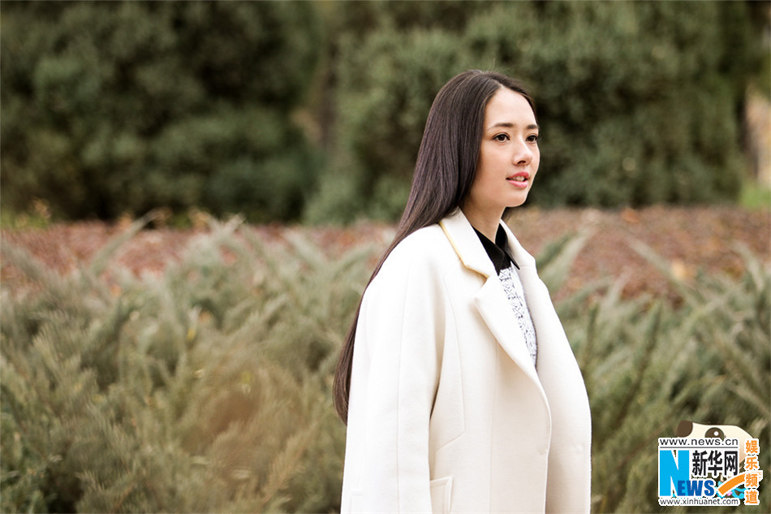 2015年秋冬新款神犬小七丁涵同款白色中长款毛呢大衣外套#8971