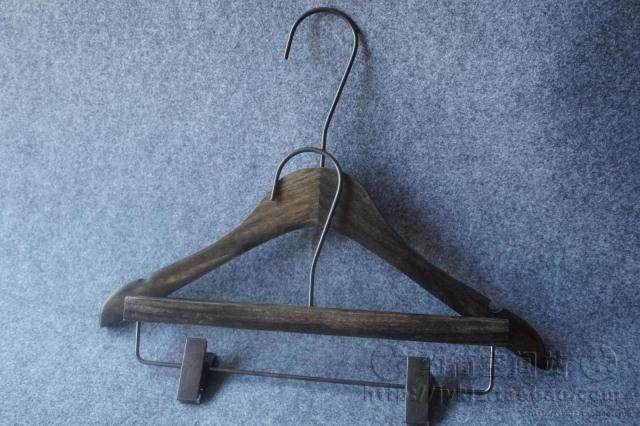 爆款韩国实木灰色衣架长钩拍照衣架做旧木质架子服装店特价刻logo