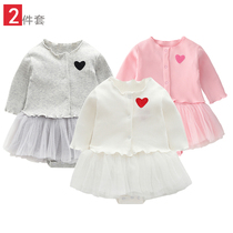  Baby clothes autumn female baby Haiyi cute princess bag fart clothes super cute one-piece autumn two-piece skirt