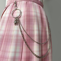 Pudding bear jk skirt hanging chain dk uniform accessories waist chain bad grid skirt chain accessories Japanese sweet and cool (spot
