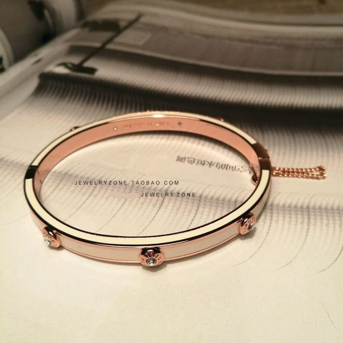 现货henribendel经典铆钉款白色珐琅开口手镯