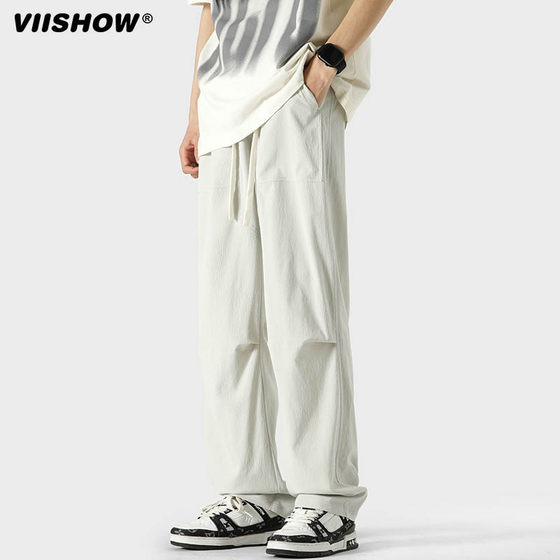 VIISHOW trendy brand retro straight-dial ice silk trousers men's street loose versatile wide-leg sports casual pants
VIISHOW trendy brand retro straight-dial ice silk trousers men's street loose versatile wide-leg sports casual pants