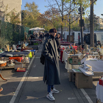 New windbreaker exquisite Korean style long handsome over-the-knee Korean version of the trend winter British style mens coat loose