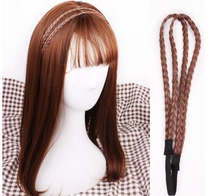 2021 New Korean jewelry wig twist braid hair hoop hair band hair accessories forehead hair