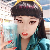 European and American retro simulation egg roll fake Liu Hai film inner roll fake bangs Japanese high temperature silk bangs wig piece