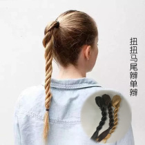 Korean womens twisted wig pure hand-made simulation ponytail braid realistic natural braid fluffy single braid