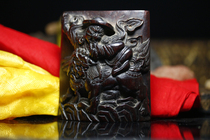 Tibets 14th century cause the god of wealth the Buddha statue of the lobular red sandalwood oath the King of the King of the King of the King