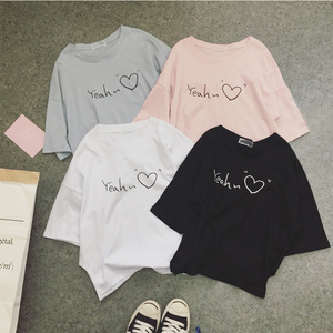 2018年新款韩版女式学生衣服女 短袖T恤女士小衫女装