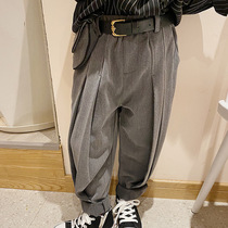 Children Pants Boy Spring Autumn New Korean Version Casual Pants Loose With Children Broadlegged Kharen Pants Lantern Long Pants Tide