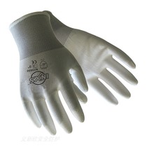 Sailit safety N10550 PU series polyester palm leaching white gloves for labor - safe non - disposable gloves