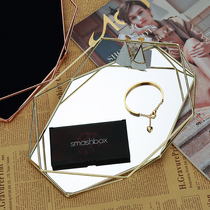 Nordic glass desktop jewelry rack lipstick perfume storage tray porch cosmetics key storage ins