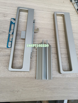 Minimalist 6MM hypotenuse frame aluminum alloy glass mobile door push Ramen space grey champagne grey double hook lock handle handle