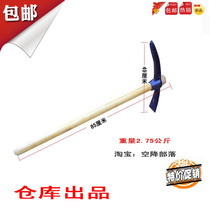Warehouse classic old-fashioned wooden handle big sapper flat pointed steel pickaxe mountain opening operation pickaxe excavation pickaxe site excavation