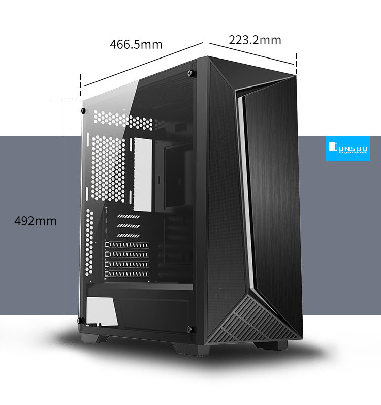 乔思伯 t03 rgb七彩光效 pvc磁性滤网 钢化玻璃侧透电竞游戏机箱_机箱